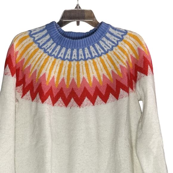 French Connection Essentials Ladies Sweater, Size-M , Color-Ivory/ multi - Picture 2 of 5